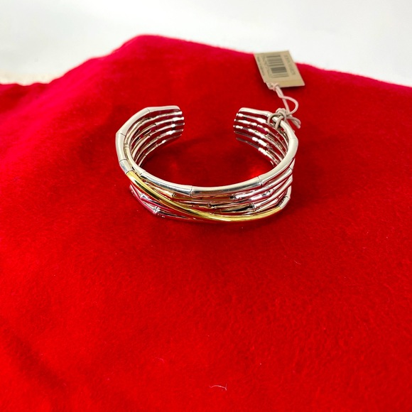 John Hardy Bamboo Flex Cuff Sliver/ Gold - Picture 7 of 10